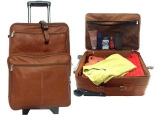 22 inch Wheeled Traveler Leather Luggage Bags