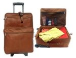 22 inch Wheeled Traveler Leather Luggage Bag