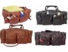 24 inch Leather Duffle Bag with Pockets