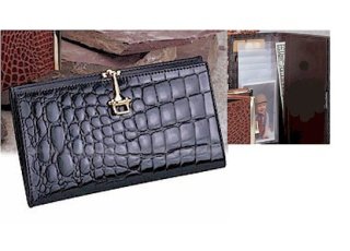 Crocodile Leather Slim Clutch Wallet Purse
