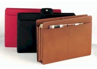 Leather Accordian File Folder