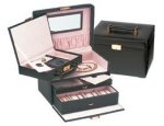 Ladies Leather Jewelry Box with Travel Attache