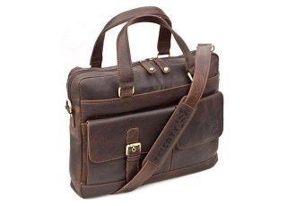 Dark Brown Leather Laptop Bag