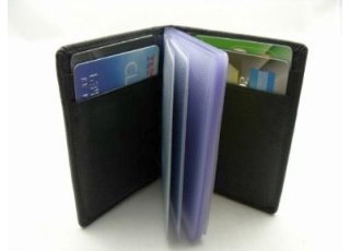 Mens Leather Credit Card Case Black